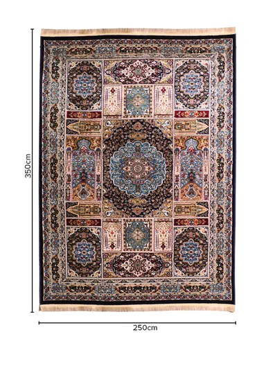 (250x350)cm Iranian Silk Carpet Unveiled - Multicolor