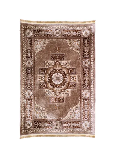 (250x350)cm Iranian Silk Carpet Unveiled - Beige