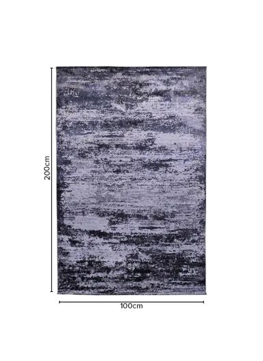 100x200cm Unveiling The Beauty Of Turkish Silk Thread Carpet - Ivory/Grey