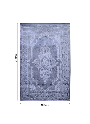(100x200)cm Timeless Beauty Of French Silk Thread Carpet - Grey