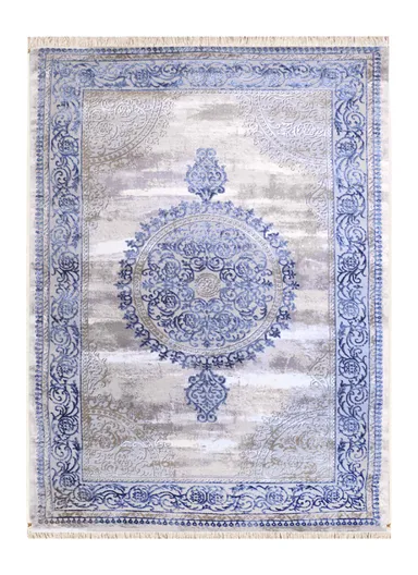 (160x230)cm Timeless Allure of French Wool Thread Carpet - Beige/Blue
