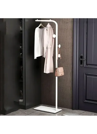 Metal Clothes Rack with 3 Hooks &amp; Slate Base For Living Room &amp; Bedroom (L25 x W45 x H170)cm - Black
