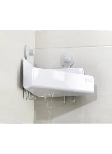 Plastic EasyStore Corner Shower Shelf With Removable Acrylic Mirror (D18 x W26.5 x H22)cm