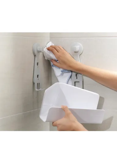 Acrylonitrile Butadiene Styrene EasyStore Corner Shower Caddy Shelf Draining 2 Packs (L18 x W26.5 x H45)cm