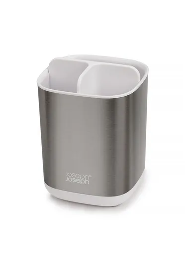 3 Compartments Alloy Steel Stainless Steel EasyStore Toothbrush Holder (L9.4  W9.4 x H12.95)cm