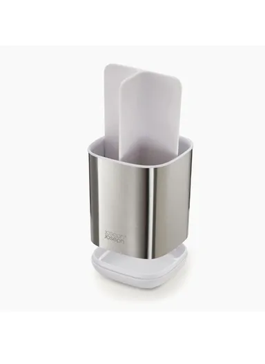3 Compartments Alloy Steel Stainless Steel EasyStore Toothbrush Holder (L9.4  W9.4 x H12.95)cm