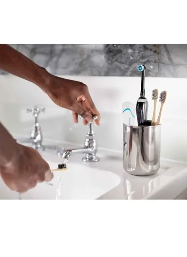 Stainless Steel Luxe Toothbrush Holder Storage (D9 x W9 x H11.7)cm