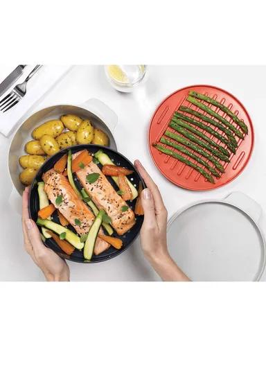 2 Pcs 2L Alloy Steel Steamer Griddle Cooking Pots With Lids Set For Easy Quick Cooking