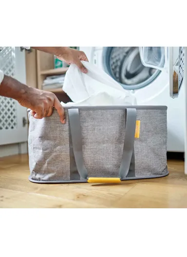 35L Fabric Compact Laundery Basket With Handles