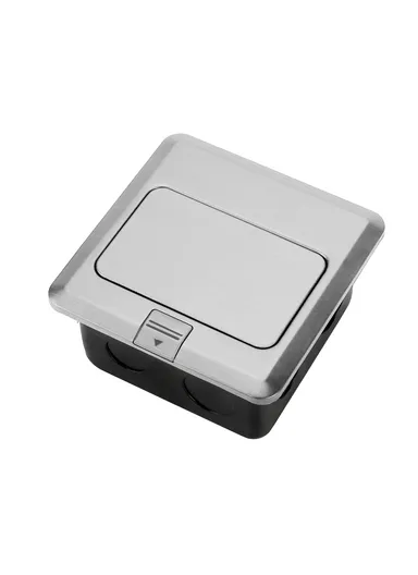 10A AC 250V Aluminum Alloy Floor Socket with 6 Hole Embedded Damping FS03 (L12 x W12 x H7)cm