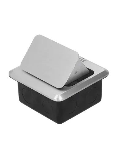 10A AC 250V Aluminum Alloy Floor Socket with 6 Hole Embedded Damping FS03 (L12 x W12 x H7)cm