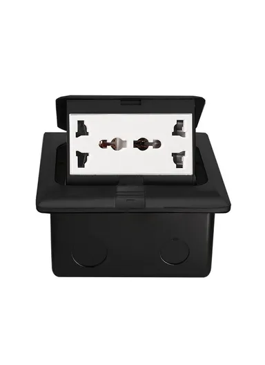 10A AC 250V Aluminum Alloy Floor Socket with 6 Hole Embedded Damping FS03 (L12 x W12 x H7)cm