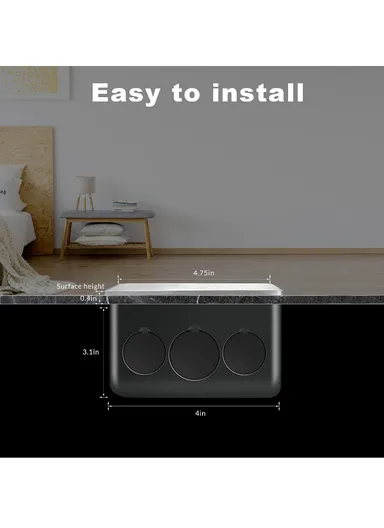 10A AC 250V Aluminum Alloy Floor Socket with 6 Hole Embedded Damping FS03 (L12 x W12 x H7)cm
