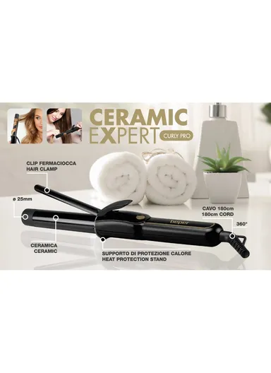 180W Ceramic 360°C Hair Curling Iron With LED Light P301PIS001 (D3.5 x W6.5 x H30)cm