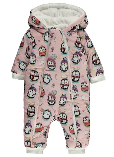 Baby Penguin Printed 6-24 Months Astronaut - Pink