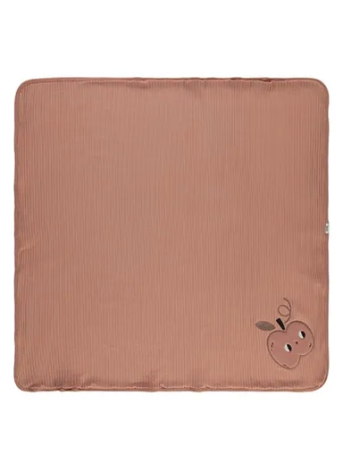 Baby Apple Embroidered Blanket - Dark Salmon