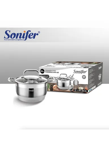3.9L Wear-Resistant Stainless steel Casserole SF-1140 (D20 x H12)cm