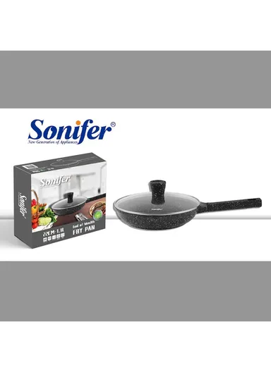 22cm 1.1L Wear-Resistant Non-Stick Granite Fry Pan With Lid SF-1123-22 (D22 x H5)cm