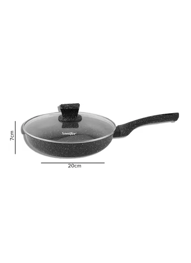 20CM 1.3L Wear-Resistant Non-Stick Granite Fry Pan with Lid SF-1130-20 (D20 x H7) cm