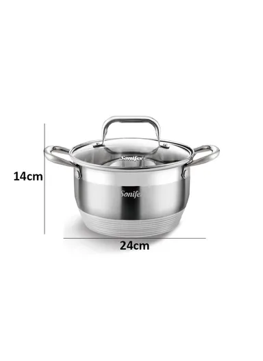 24cm 6.5L Wear-Resistant Stainless steel Casserole SF-1140 (D24 x H14)cm