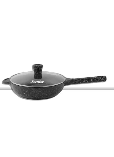 32cm 5.4L Non-Stick Granite Deep Fry Pan With Lid SF-1124-32