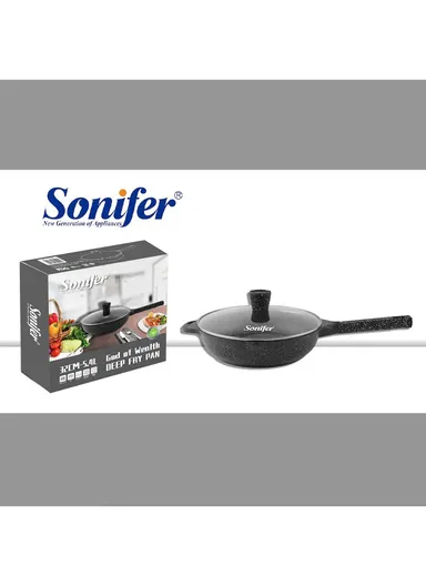 32cm 5.4L Non-Stick Granite Deep Fry Pan With Lid SF-1124-32