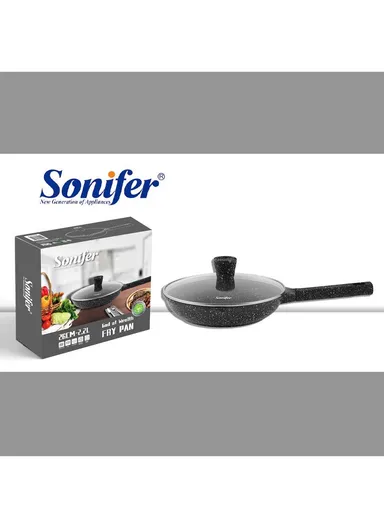 26cm 2.2L Heat-Resistant Non-Stick Granite Fry Pan With Glass Lid SF-1123-26 (D26 x H5)cm