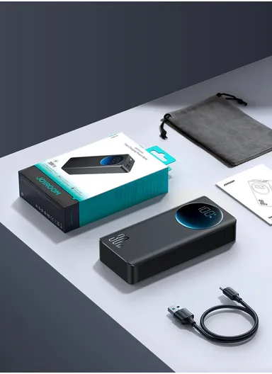 10000mAh 30W Portable Power Bank With USB to Type-C Cable JR-PBF01 (L11 x W6.4 x H2.5)cm - Black