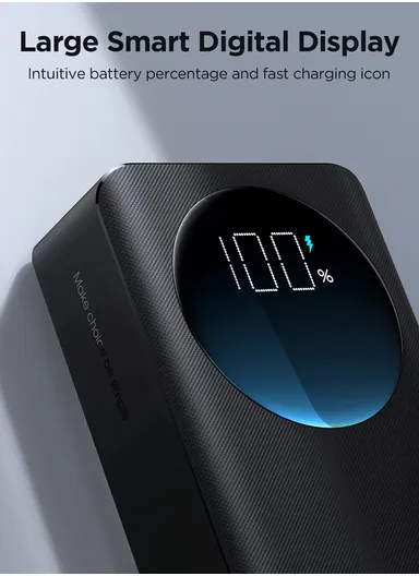 10000mAh 30W Portable Power Bank With USB to Type-C Cable JR-PBF01 (L11 x W6.4 x H2.5)cm - Black