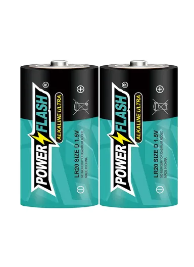 2 Pcs 1.5V D Alkaline Batteries PF D-ALK-2B