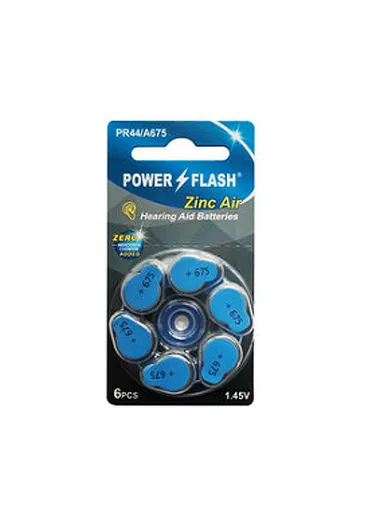 6 Pcs 1.45V A675 Zinc Air Batteries PR44