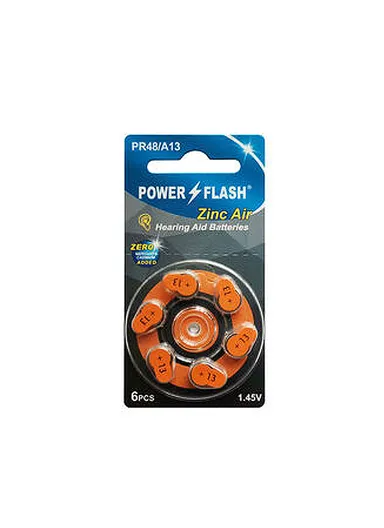 6 Pcs 1.45V A13 Zinc Air Batteries PR48
