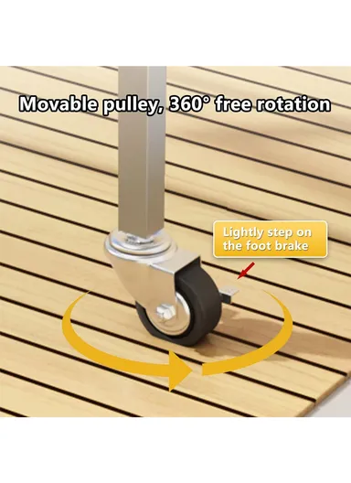 6 Poles Stainless Steel Movable Clothes Drying Rack Multi-Function Hanger Indoor &amp; Outdoor (L160 x W120 x H110)cm