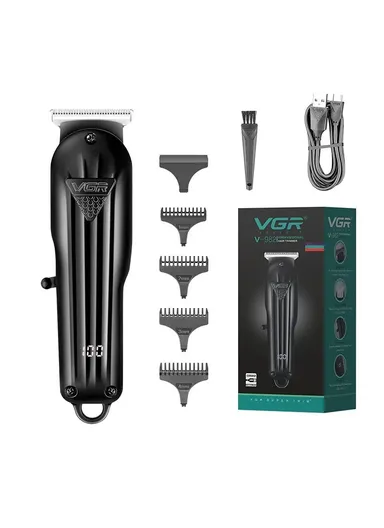 600mAh Precision T-Blade Hair Trimmer with LED Display &amp; Low-Noise Motor Design V-982