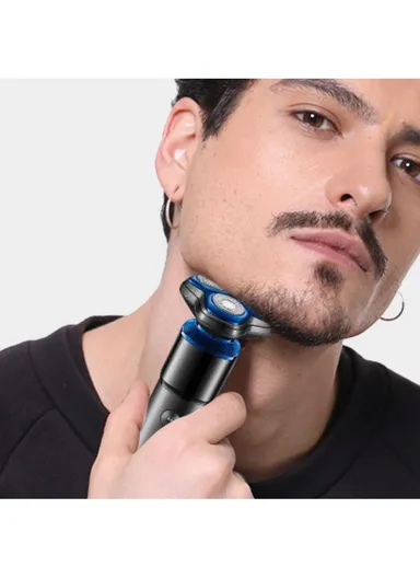 1500mAh 5W ABS Plastic IPX 6 Waterproof Rechargeable Shaving Razor With 3 Floating Heads Double Stainless Steel Blades V-325 (L16 x W6 x H6)cm