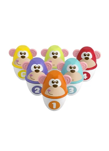 18m-5years 6 Pcs Soft Plastic Monkey Strike Bowling Set With Detachable Pins 5228