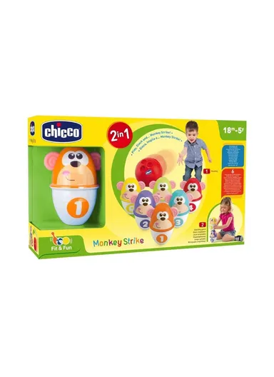 18m-5years 6 Pcs Soft Plastic Monkey Strike Bowling Set With Detachable Pins 5228