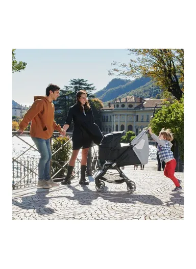 0m+ Fabric &amp; Metal We Stroller With Adaptor 79885.95+79729 (L84 x W46 x H99)cm - Grey