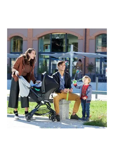 0m+ Fabric &amp; Metal We Stroller With Adaptor 79885.95+79729 (L84 x W46 x H99)cm - Grey