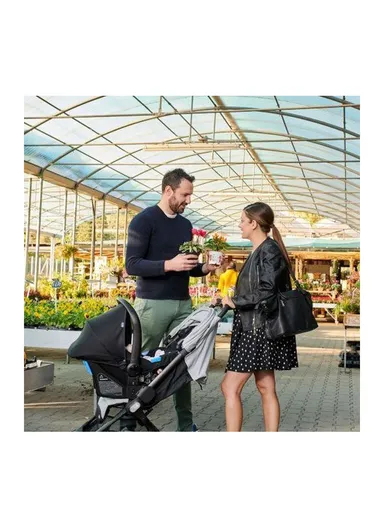 0m+ Fabric &amp; Metal We Stroller With Adaptor 79885.95+79729 (L84 x W46 x H99)cm - Grey