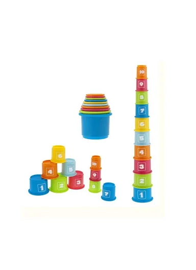 9-36m 3 In 1 10 Pcs Plastic Stacking Cups 7511