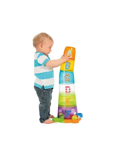 6-36m 6 Pcs Plastic Multicoloured Stacking Cups With The First Letters Of Alphabet 9308