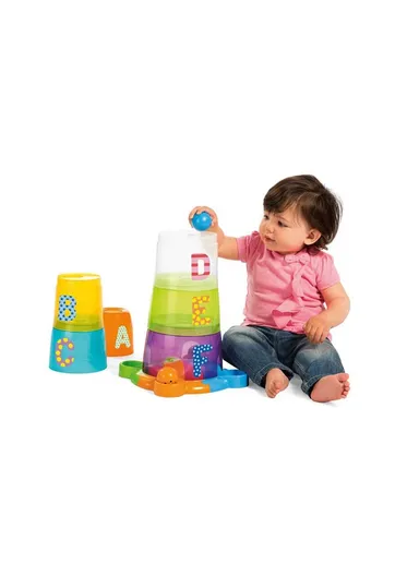 6-36m 6 Pcs Plastic Multicoloured Stacking Cups With The First Letters Of Alphabet 9308