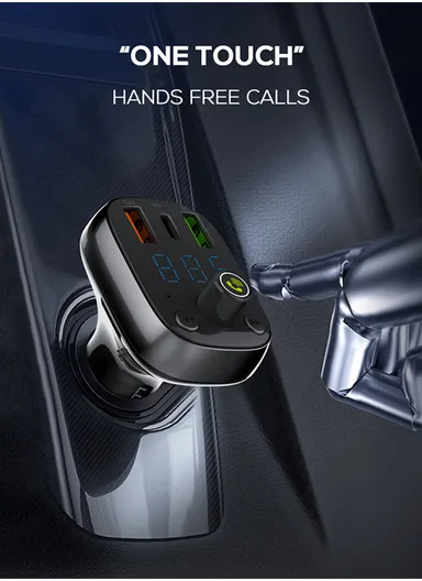 30W FM Transmitter Car Charger With 3 USB Port &amp; Portable Phone Charger For Cars C704Q