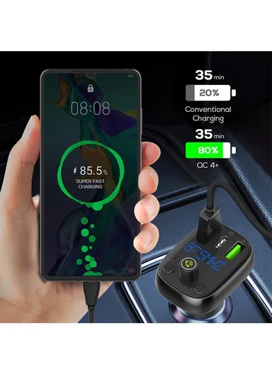 30W FM Transmitter Car Charger With 3 USB Port &amp; Portable Phone Charger For Cars C704Q