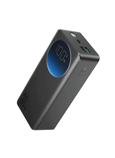 30000mAh 30W Portable Power Bank With USB to Type-C Cable JR-PBF03 (L11 x W6.4 x H2.5)cm - Black