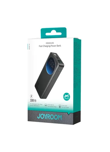 20000mAh 30W Portable Power Bank With USB to Type-C Cable JR-PBF02 (L11 x W6.4 x H2.5)cm - Black