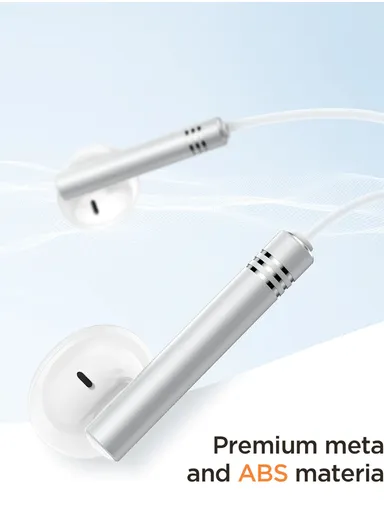 1.2m 3mW Half-In-Ear Metal Wired Earbuds 3.5mm Plug With PU Carrying Case JR-EW06