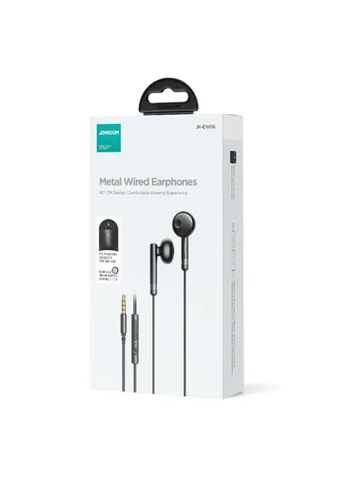 1.2m 3mW Half-In-Ear Metal Wired Earbuds 3.5mm Plug With PU Carrying Case JR-EW06