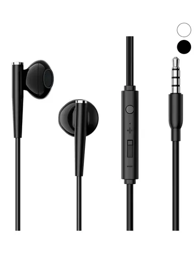 1.2m 3mW Half-In-Ear Wired Earphones 3.5mm Plug With PU Carrying Case JR-EW04